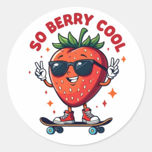 So Berry Cool Fruit Lover Strawberry Season Classic Round Sticker