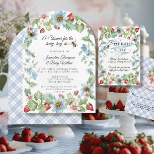 So Berry Sweet Baby Boy to Bee Strawberry Shower Invitation