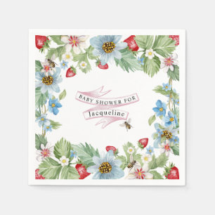 So Berry Sweet Strawberry Baby Girl to Bee Shower Napkin