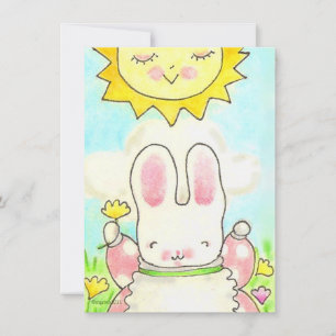 'so big' girl bunny birthday invitation