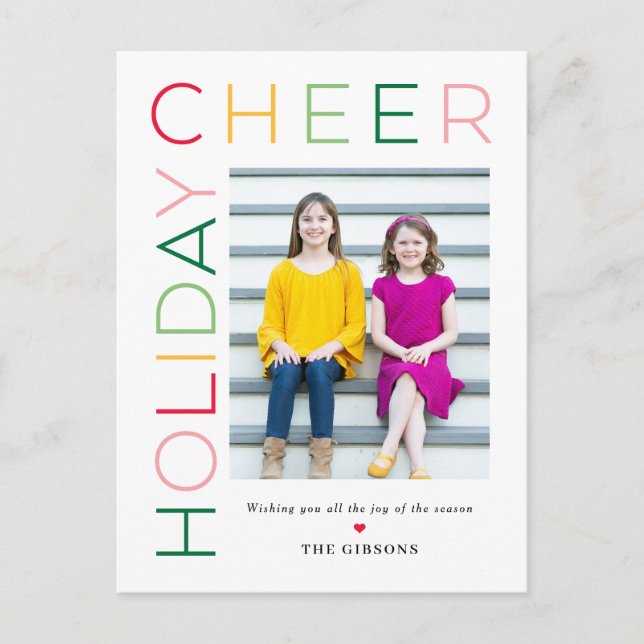 So Bright EDITABLE COLOR Modern Holiday Postcard (Front)