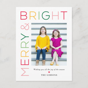 So Bright EDITABLE COLOR Modern Holiday Postcard