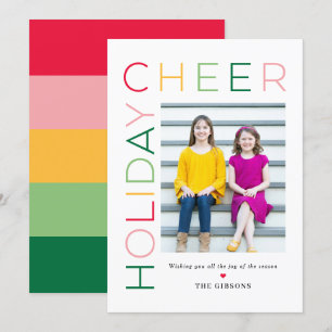 So Bright Editable Colour Holiday Photo Card