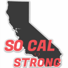 SO CAL STRONG Red Blk CA Outline Heart