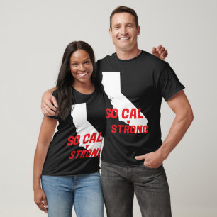 SO CAL STRONG Red Wht CA Solid Heart T-Shirt