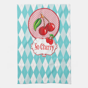 "So Cherry" Retro Tea Towel. Tea Towel
