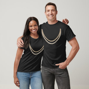 So Chic in Pearls: Fun Fake Necklace Design T-Shirt