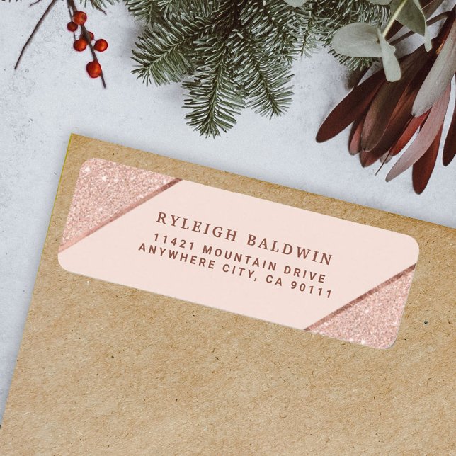 So Chic Rose Gold Return Address Label (Creator Uploaded)