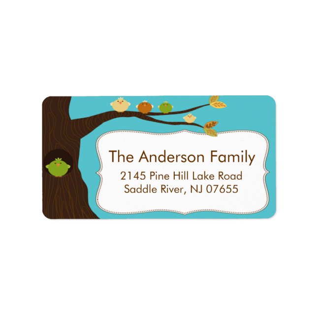 So Cute Birds Frame Address Label (Front)
