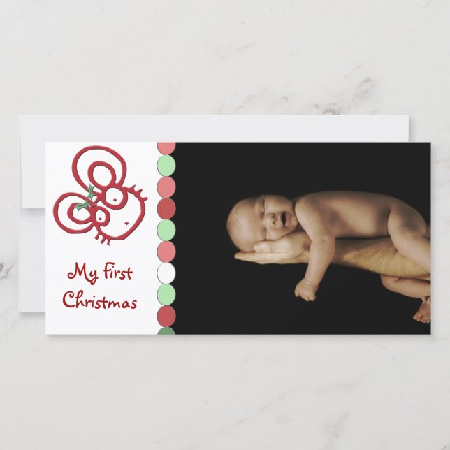 So Cute Christmas Mouse My First Christmas Holiday Card (Front)