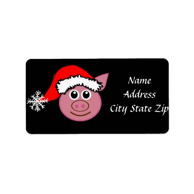 *SO CUTE CHRISTMAS PIGGY " ADDRESS LABEL (Front)