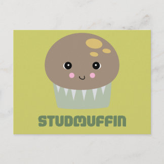 so cute kawaii stud muffin postcard