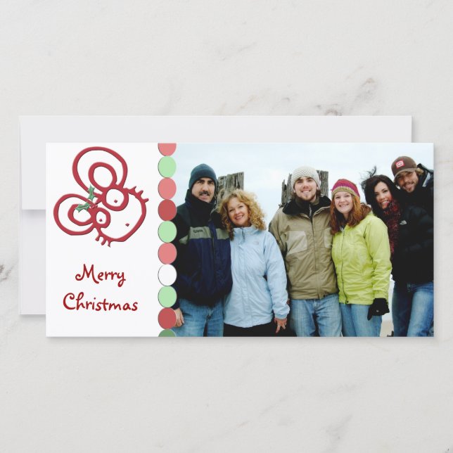 So Cute Merry Christmas Mouse Holiday Card (Front)