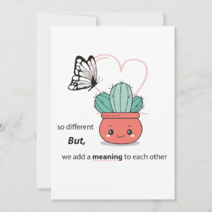 So Different , Perfect Together – Cute Love Couple Thank You Card