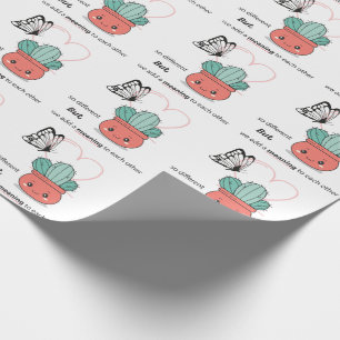 So Different , Perfect Together – Cute Love Couple Wrapping Paper