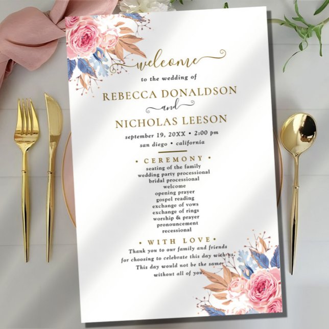 So Elegant Flowers Botanical Wedding Program (Creator Uploaded)