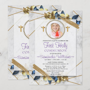 So Elegant Photo First Communion Invitation