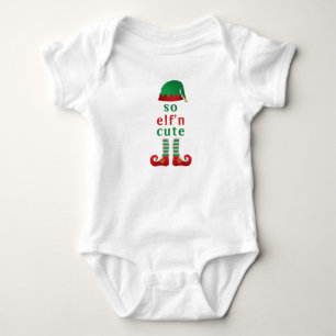 So Elf'n Cute Elf Funny Christmas Saying Baby Bodysuit