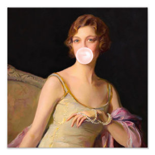 So Extra Bubble Gum Diva in Yellow Dress  Photo Print