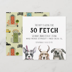 So Fetch Puppy Themed Party Invitation