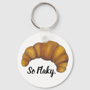 So Flaky Foodie Gift Buttery French Croissant Food Key Ring
