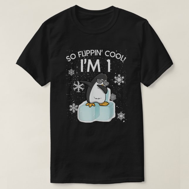 So Flippin' Cool - Dabbing Penguin 1st Birthday T-Shirt (Design Front)