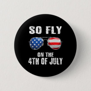 So Fly 4th Of July American Flag Sungles Boys Kids 6 Cm Round Badge