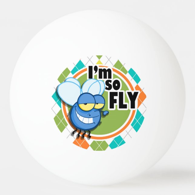 So Fly!  Colourful Argyle Pattern Ping Pong Ball (Front)