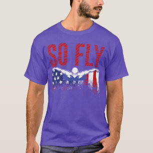 So Fly USA Swimmingeam Sports Athlete US Swim Aqua T-Shirt