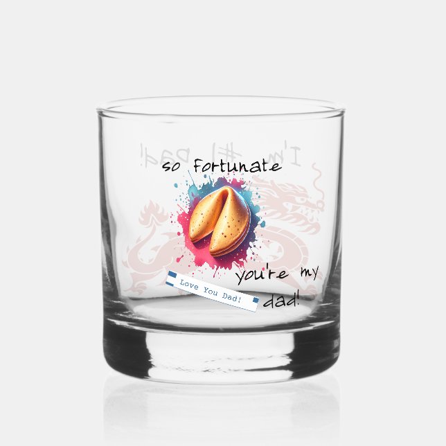 "So Fortunate..." Customisable Whiskey Glass (Front)