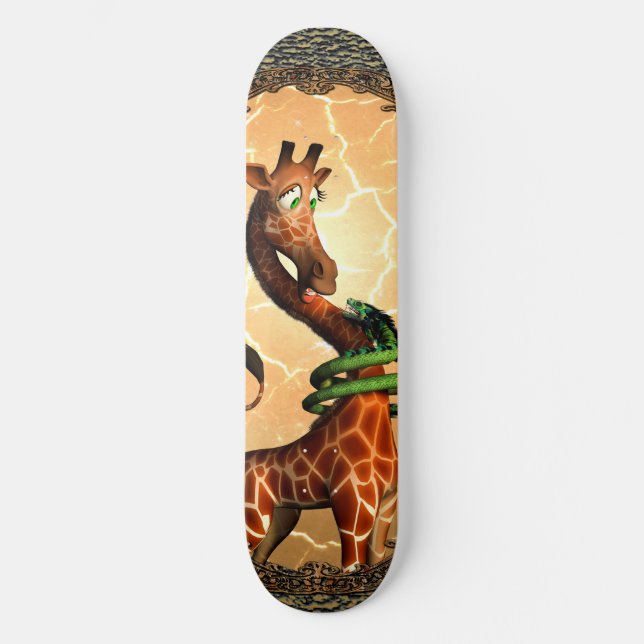 So funny, cute giraffe skateboard (Front)