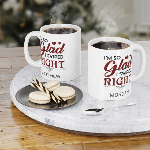 So Glad I Swiped Right Valentine's Personalised Coffee Mug