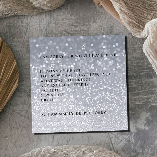 So Glittery Modern I’m sorry apology Card (Creator Uploaded)