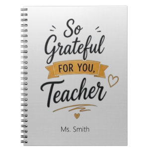 So Grateful for You Personalised Teacher Notebook