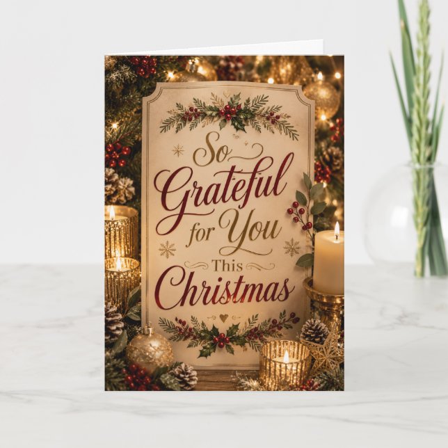 So Grateful for You This Christmas Card (Front)
