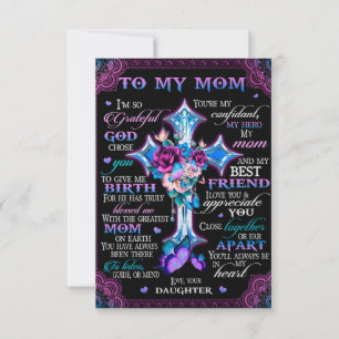 So Grateful God Chose You To Give Me Birth-To Mum  Thank You Card