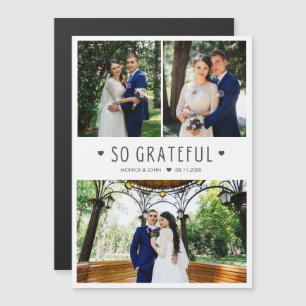 So Grateful Modern Photo Wedding Thank You