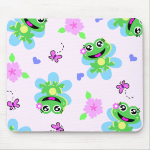 so happy frogs print mouse mat