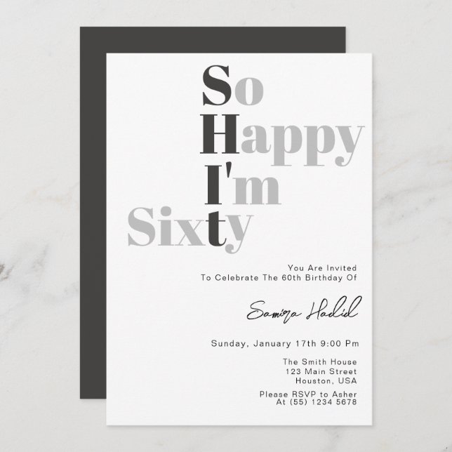 So Happy I'm FIFTY 50th Birthday Party  Invitation (Front/Back)