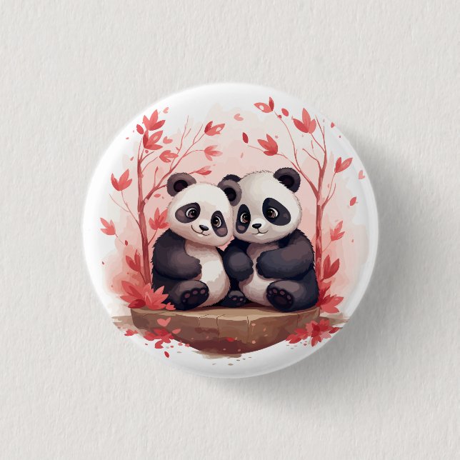 So Happy Together Panda pair  3 Cm Round Badge (Front)