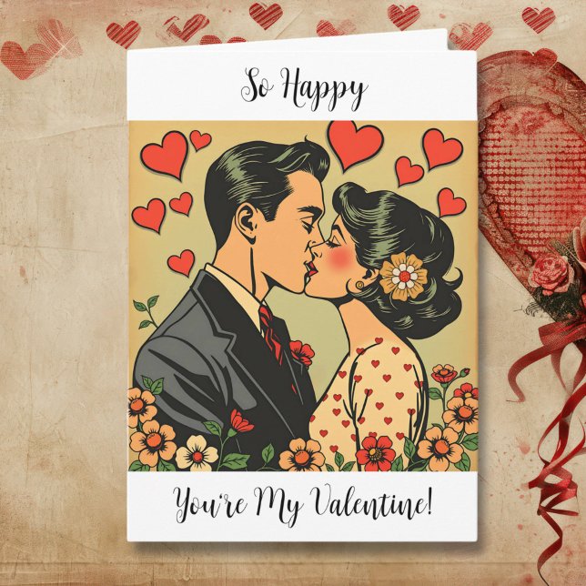 So Happy You're my Valentine | Retro Pop Art Card (Creator Uploaded)