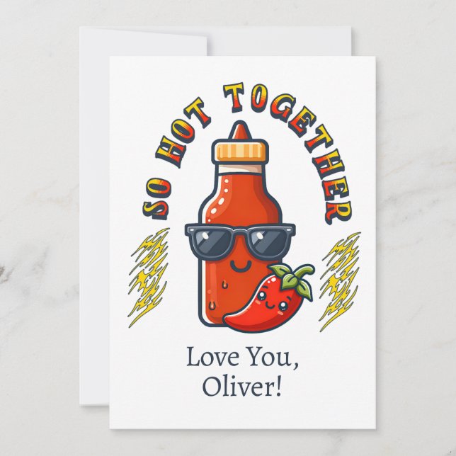 So Hot Together Hot Sauce Spicy Love Card (Front)