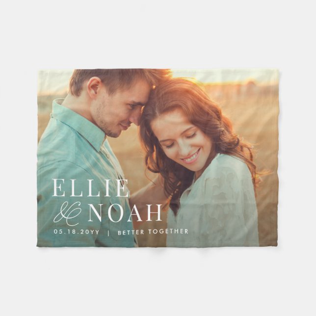 So In Love Personalised Couple Photo Blanket (Front (Horizontal))