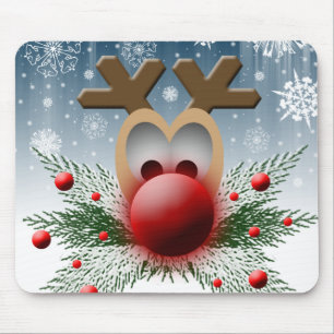 So It Glows Christmas Xmas Holiday Reindeer Mouse Mat