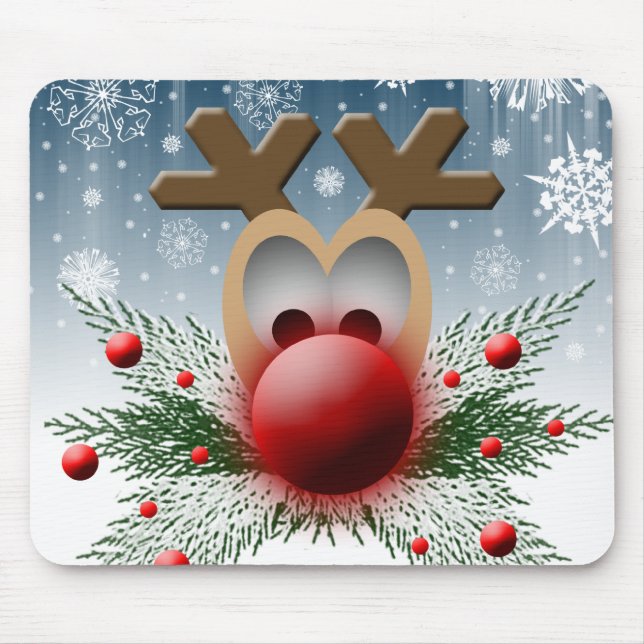 So It Glows Christmas Xmas Holiday Reindeer Mouse Mat (Front)