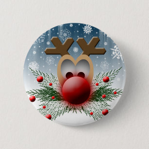 So It Glows Reindeer Xmas Holiday Christmas 6 Cm Round Badge