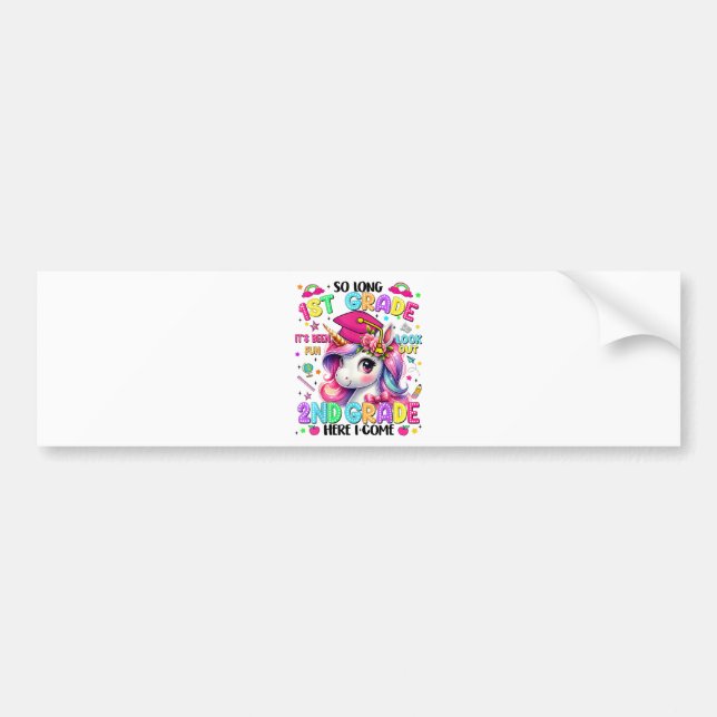 So Long 1st Grade 2nd Grade Here I Come Bumper Sticker (Front)