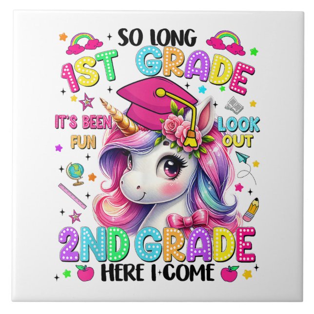 So Long 1st Grade 2nd Grade Here I Come Tile (Front)