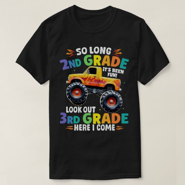 So Long 2nd Grade Graduation Monster Truck T-Shirt (Design Front)