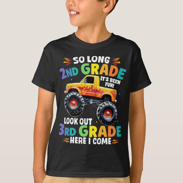 So Long 2nd Grade Graduation Monster Truck T-Shirt (Front)